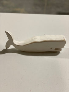 White Wood Whale Decor