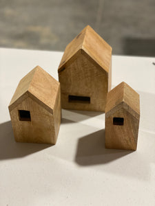 Wooden House Decor Set