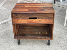 Load image into Gallery viewer, Multi Tone Wood Side Table With Drawer
