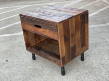 Load image into Gallery viewer, Multi Tone Wood Side Table With Drawer
