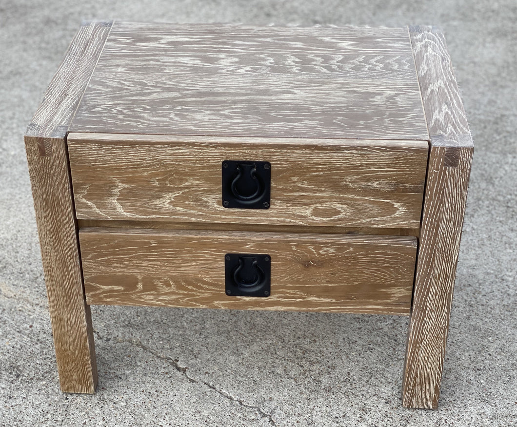 Wooden Side Table With 2 Drawers